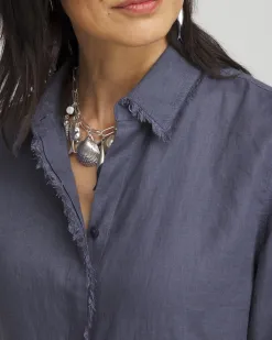 Fashion Linen Fringe Shirt Tops