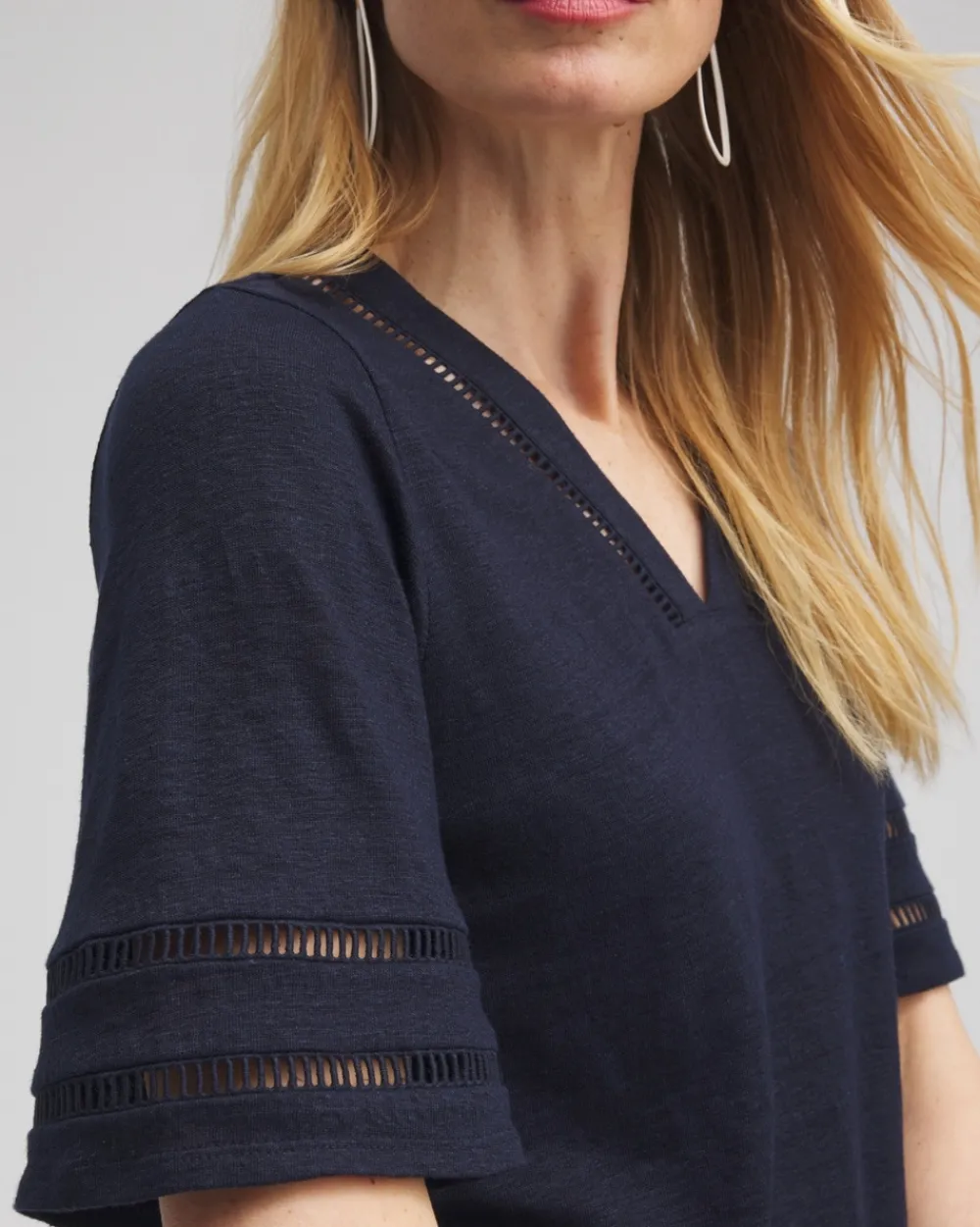 Best Linen Ladder Lace Tee Tops