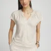 Discount Linen Metallic Tee Tops