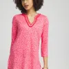 New Linen Reef Embellished Tunic Tops