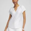 Cheap Linen Stretch Metallic Tee Tops