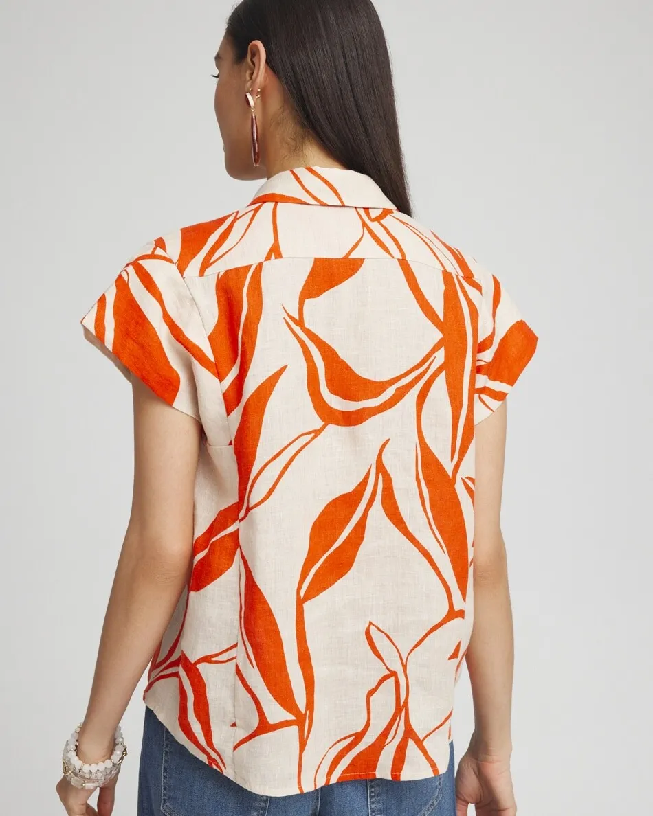 New Linen Swirls Popover Top Tops