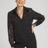 Cheap Long Sleeve Burnout Camp Shirt Tops | Blouses & Shirts