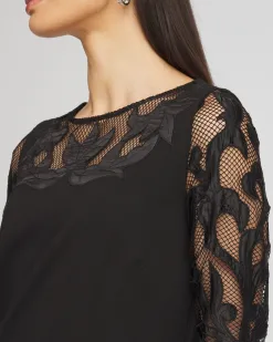 Outlet Mesh Floral Ponte Sheath Dress Dresses
