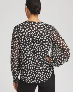 New Metallic Clip Dot Pintuck Sleeve Blouse Tops | Blouses & Shirts