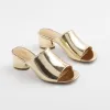 Fashion Metallic Faux Leather Mules Shoes