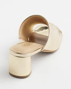 Fashion Metallic Faux Leather Mules Shoes