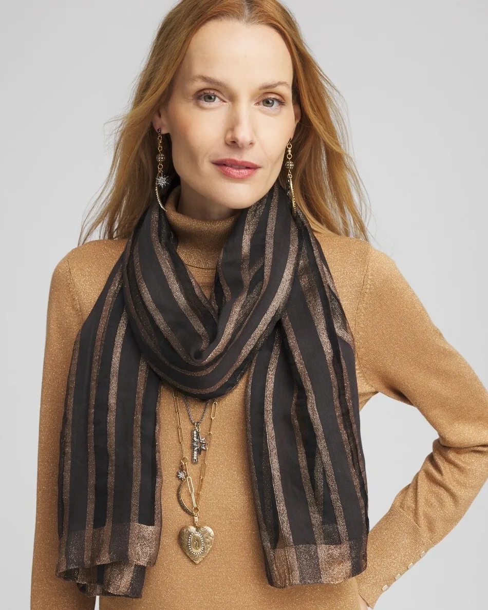 Cheap Metallic Silk Blend Scarf Scarves