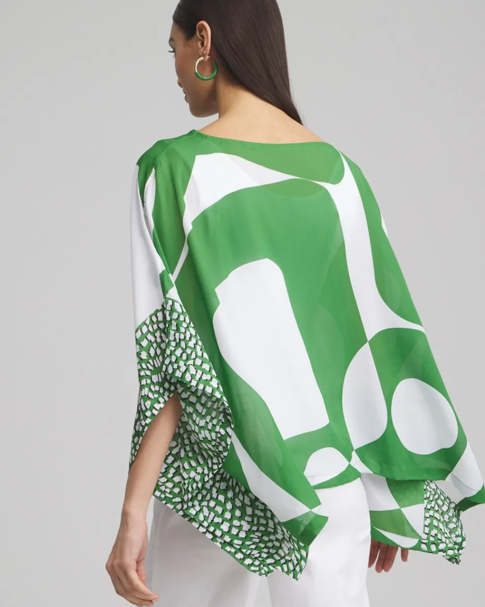 Hot Modern Print Poncho Tops