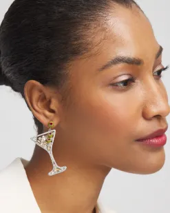 Sale No Droop™ Embellished Martini Earrings Earrings