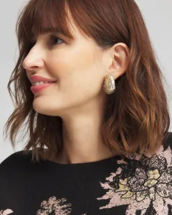 New No Droop™ Neutral Sequin Huggie Earrings Earrings