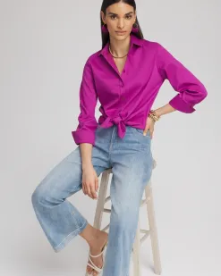 Online No Iron™ 3/4 Sleeve Stretch Shirt Tops | Blouses & Shirts