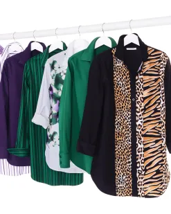 Hot No Iron™ Animal Print Jacquard Shirt Tops