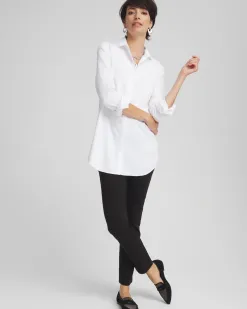 Shop No Iron™ Embroidered Sateen Stretch Tunic Tops