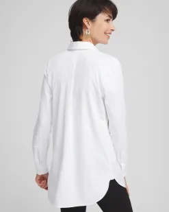 Shop No Iron™ Embroidered Sateen Stretch Tunic Tops