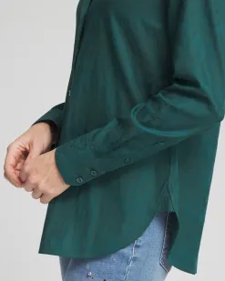 Store No Iron™ Green Jacquard Shirt Tops