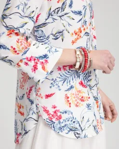Flash Sale No Iron™ Linen Sealife 3/4 Sleeve Shirt Tops