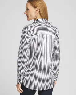 Sale No Iron™ Shimmer Stripes Shirt Tops