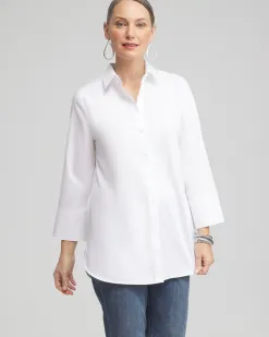 Online No Iron™ Stretch 3/4 Sleeve Tunic Tops