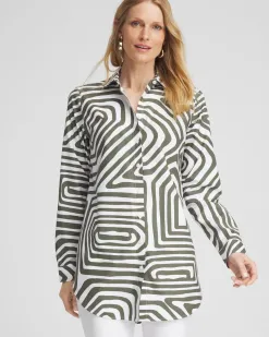 Fashion No Iron™ Stretch Abstract Print Tunic Tops