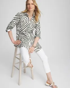 Fashion No Iron™ Stretch Abstract Print Tunic Tops