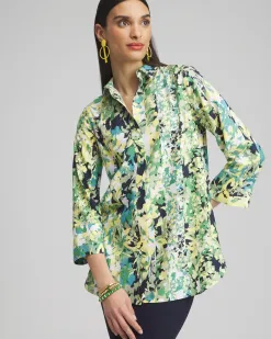 Flash Sale No Iron™ Stretch Floral 3/4 Sleeve Tunic Tops