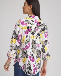 Cheap No Iron™ Stretch Floral Shirt Tops
