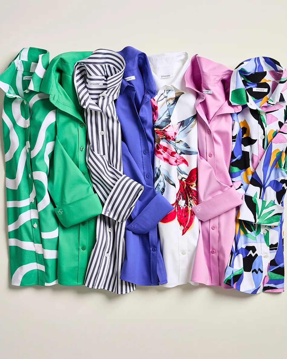 Best No Iron™ Stretch Floral Shirt Tops