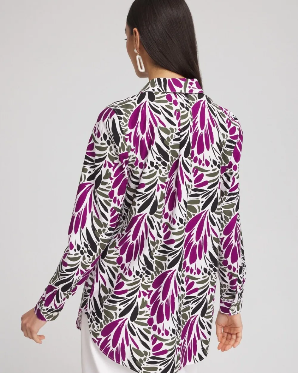 New No Iron™ Stretch Floral Tunic Tops