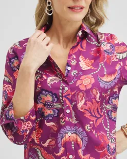 Shop No Iron™ Stretch Paisley Shirt Tops