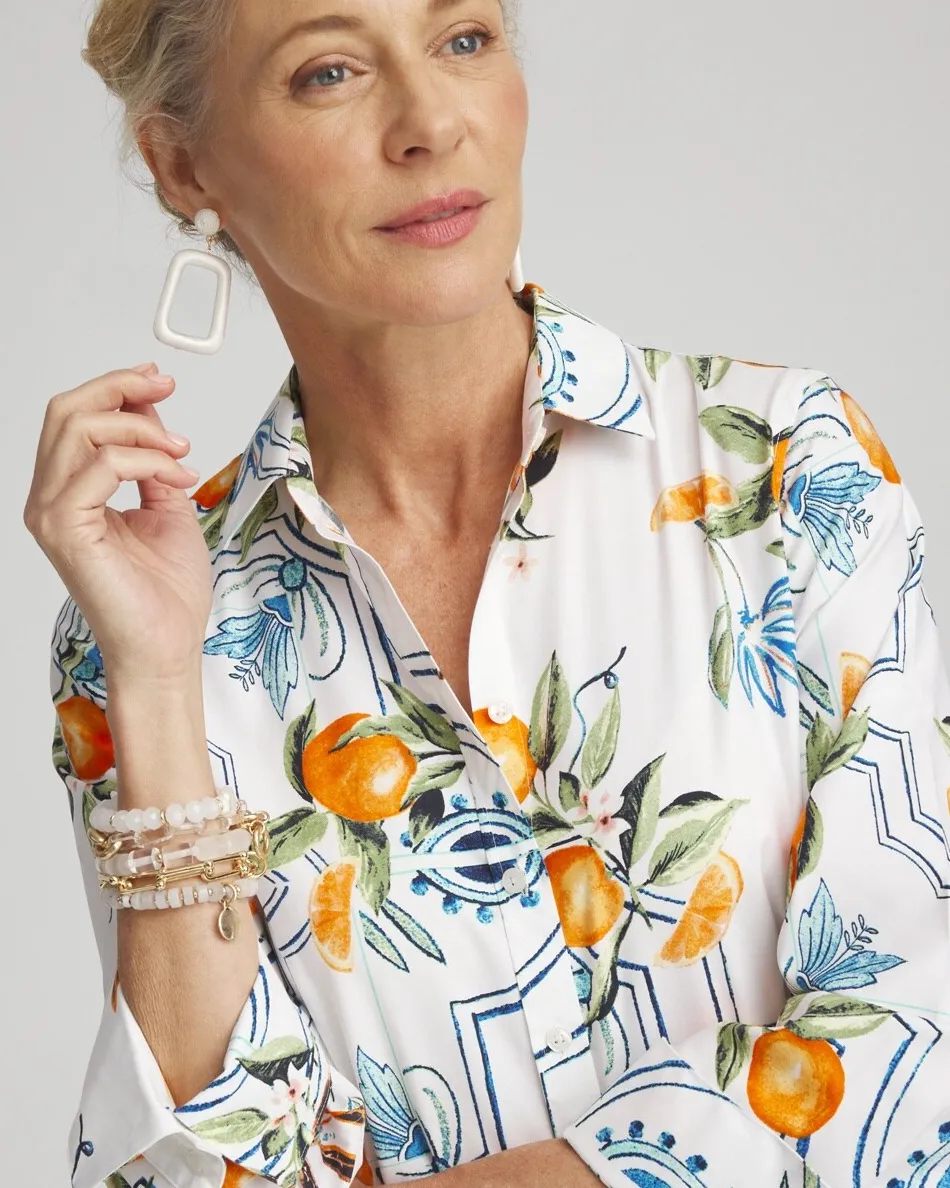 Cheap No Iron™ Stretch Tropical Shirt Tops