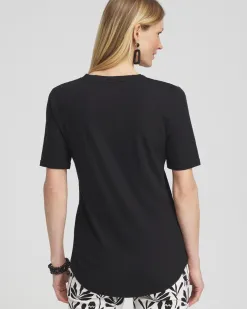 Online Notch Neck Tee Tops
