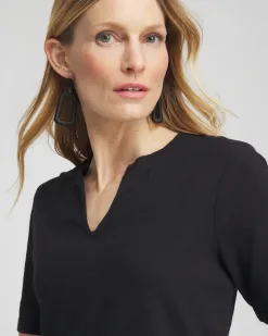 Online Notch Neck Tee Tops