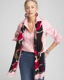Shop Orchid Print Oblong Scarf Scarves