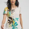 Store Palms Linen Flutter Sleeve Tee Tops