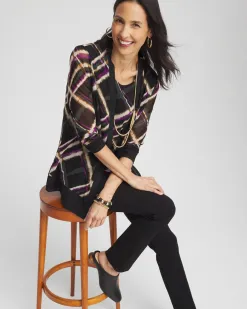 Clearance Plaid Mesh Cardigan Tops