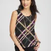 Discount Plaid Mesh Tank Tops