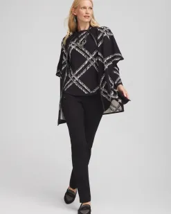 Store Plaid Mockneck Ruana Tops | Ponchos & Ruanas