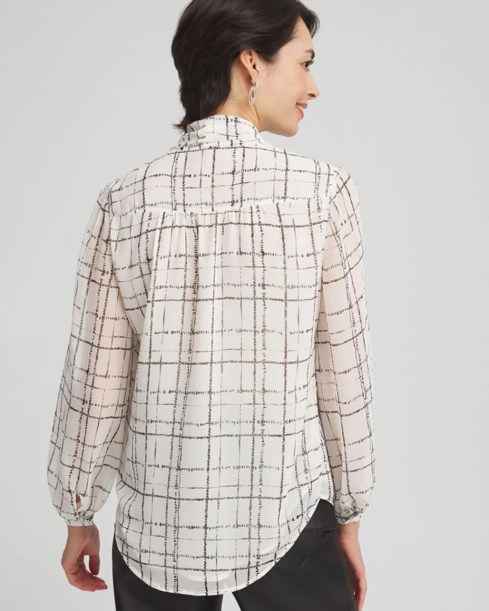 Flash Sale Plaid Tie Bow Blouse Tops | Blouses & Shirts