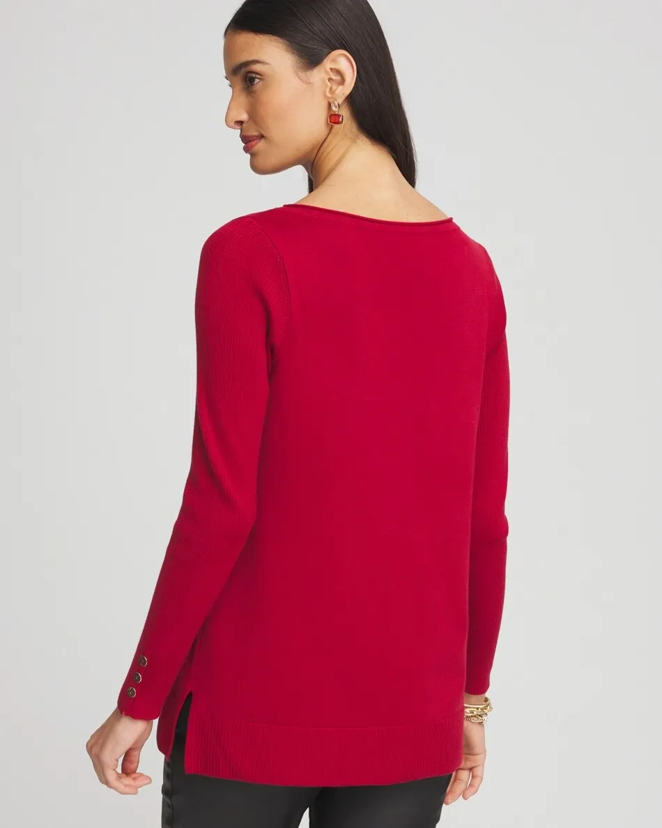 Fashion Pocket Sweater Tunic Sweaters