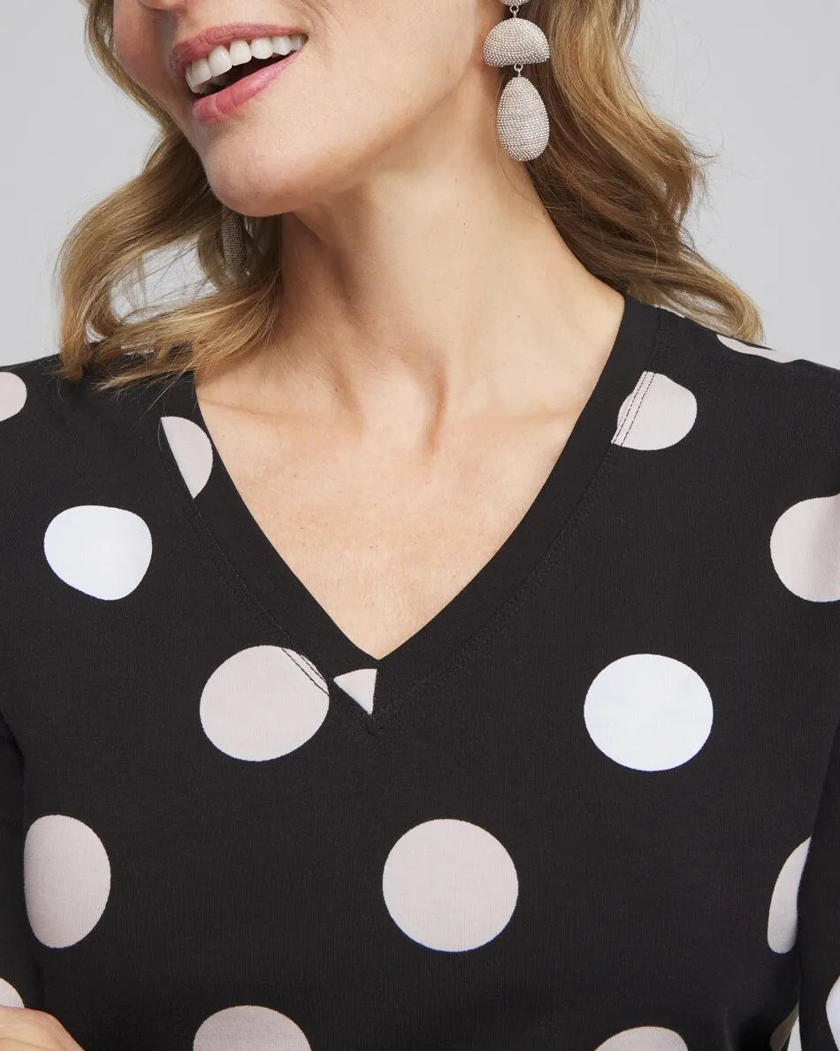Best Polka Dot 3/4 Sleeve Perfect Tee Tops