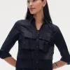 Clearance Poplin Ruffle Shirt Tops