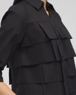 Clearance Poplin Ruffle Shirt Tops