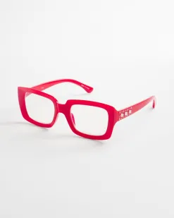 Shop Red Rectangle Frame Readers Eyewear