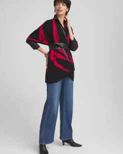 Shop Reversible Graphic Jacquard Ruana Tops | Ponchos & Ruanas
