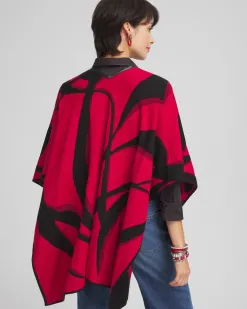 Shop Reversible Graphic Jacquard Ruana Tops | Ponchos & Ruanas