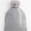 Flash Sale Rhinestone Cashmere Blend Pom Pom Hat Cold Weather Accessories | Hats
