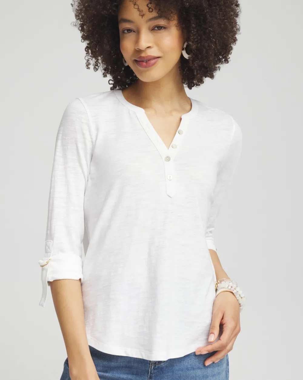 Best Ring Detail Henley Top Tops