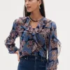 Flash Sale Ruffle Detail Floral Blouse Tops