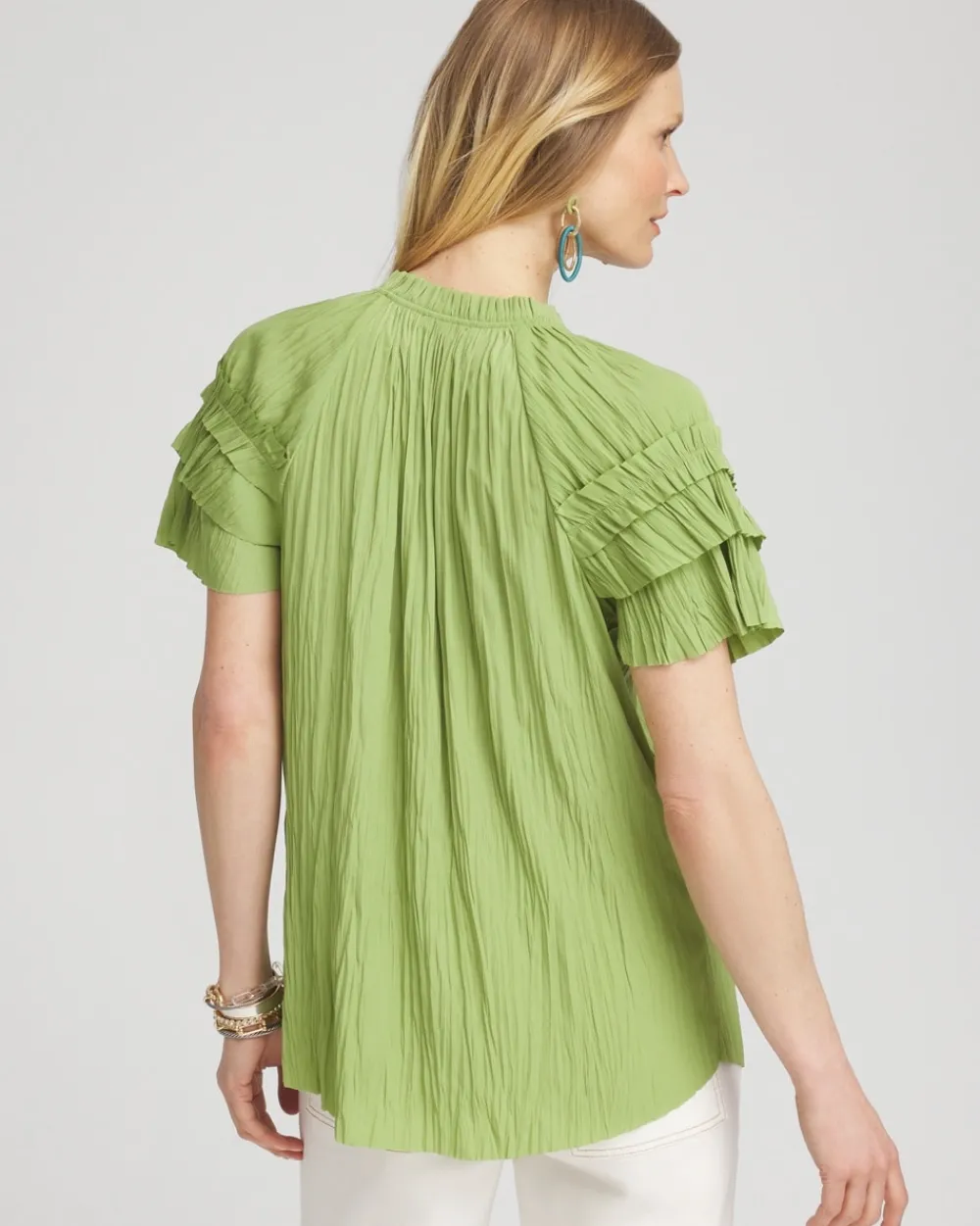 Online Ruffle Sleeve Blouse Tops